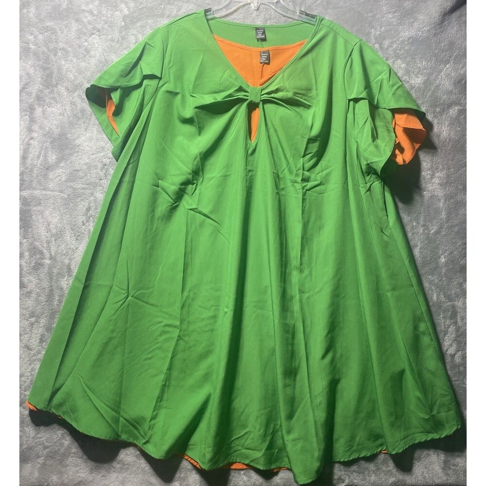 SHEIN Curve Dress Size 4XL Women’s Two Dresses In One Orange & Green